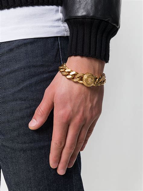 versace bracelet gold mens|silver versace bracelet men.